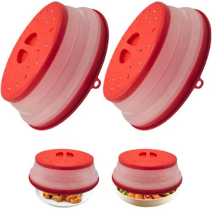 2-Pack Silicone Collapsible Microwave Vented Splatter Cover