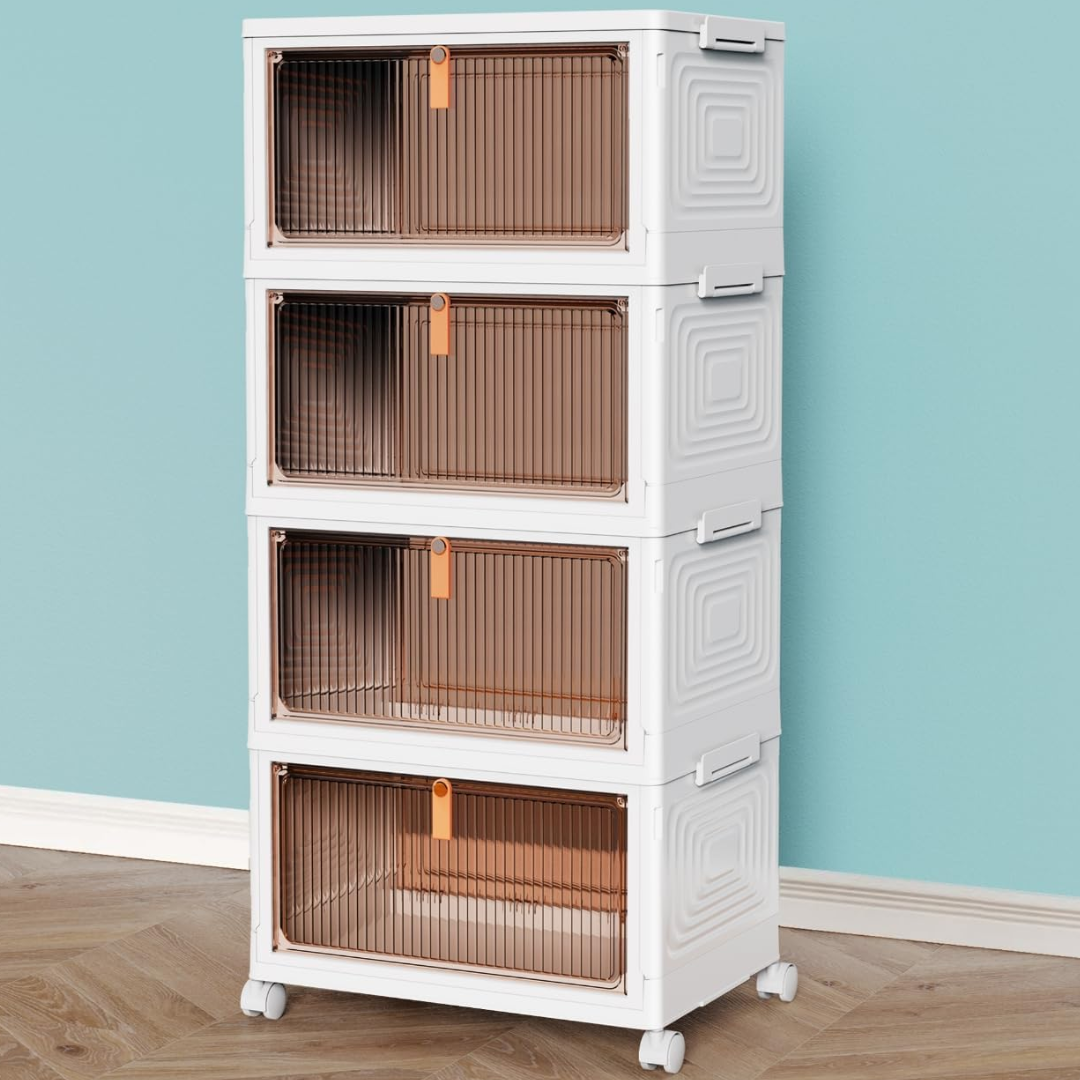 4-Tier 23Qt Plastic Storage Bins