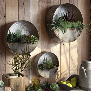 3-Piece Steel Wall Farmhouse Planter Set