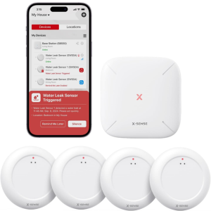 X-Sense 4-Pack Wi-Fi Water Leak Detector w/App
