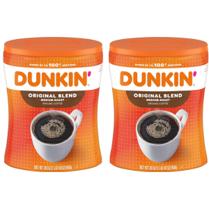 Dunkin' 2-Pack 30oz. Medium Roast Ground Coffee