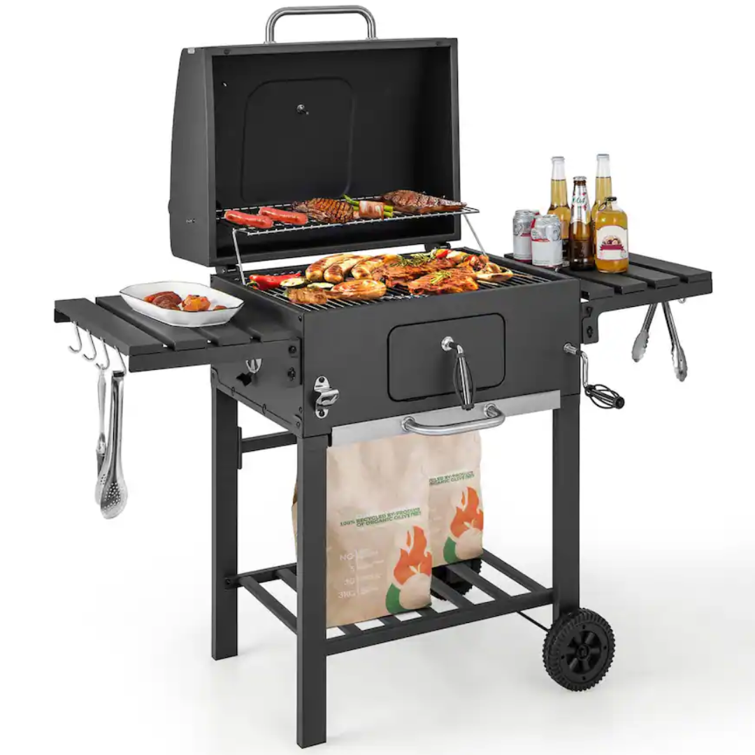 Costway 391 sq. in. Outdoor Charcoal Grill w/Foldable Side Table