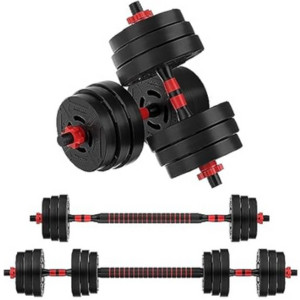 Fitvids 60lbs. 2-in1 Changeable Dumbbell & Barbell Kettlebell Set