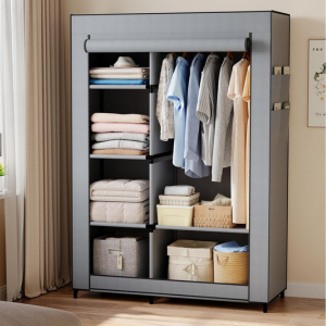 Portable Freestanding Wardrobe Closet w/Cover