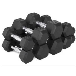 CAP 150lb Rubber Hex Dumbbell Set
