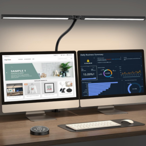 Dimmable Multi Angle Dual Head LED Desk Lamp w/Remote