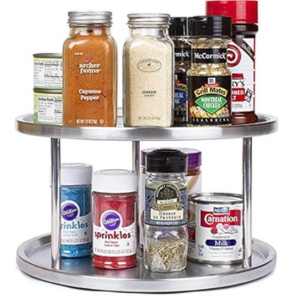 2-Tier Stainless Steel Lazy Susan Organizer