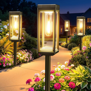 8-Pack Solar Dusk-to-Dawn Pathway Lights