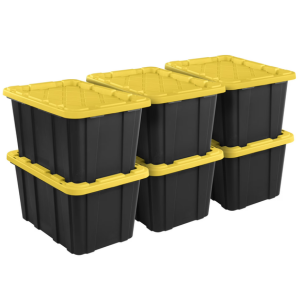 6-Pack Sterilite 27Gal. Industrial Tote