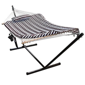 Quilted 12' Double Hammock w/Stand