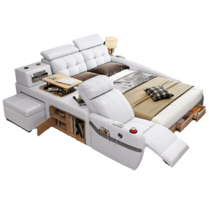 Queen Futuristic Bed w/Massage Chair & Desk