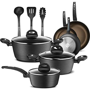 NutriChef 12-Piece Nonstick Cookware Set