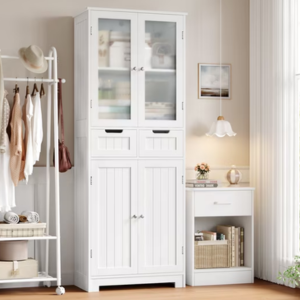 Wood 3-Tier Bathroom Storage Cabinet