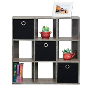 Furinno 9-Cube Organizer w/Bins