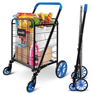 SereneLife Metal Rolling Shopping Cart