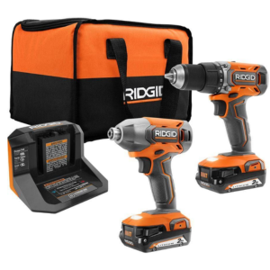 Ridgid 18V Cordless Drill & Impact Driver w/Batteries & Charger