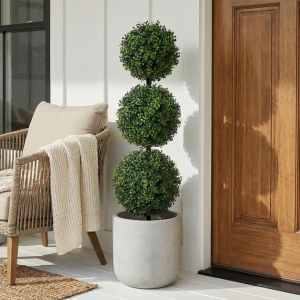 Nearly Natural 36'' Artificial Triple Ball Topiary Tree