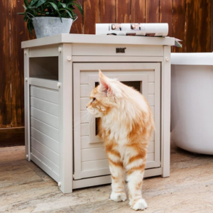 Wood Hidden Cat Litter Box/End Table