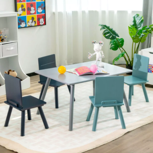 5-Piece Kid's Wood Activity Table & Chairs Play Set