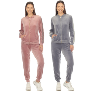 Women's 2-Piece Velour Tracksuit Set