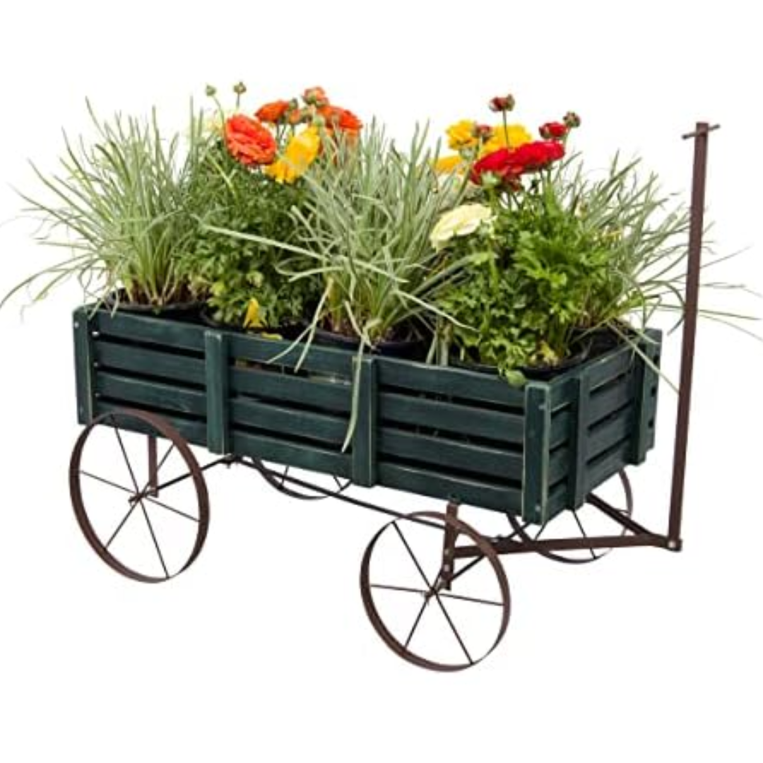 Cedar Wood Buckboard Wagon Planter