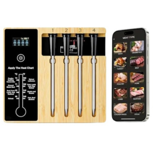 Smart Wireless Meat Thermometer w/4-Probes