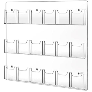 Acrylic 18-Pocket Brochure Wall Holder