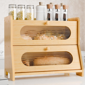 2-Tier Bamboo Bread Box