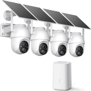 4-Pack 2K Wireless Solar Security Cameras w/64GB Card