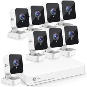 Wired 8-Pack Outdoor Security Cameras w/Night Vision & App