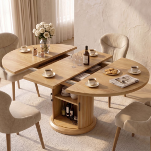Wood 63'' 8-Person Expandable Dining Table