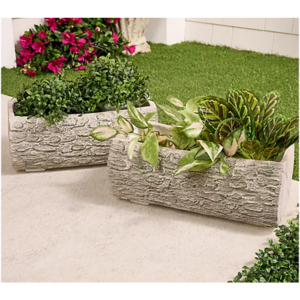 Martha Stewart 2-Pack Faux Bois Planters
