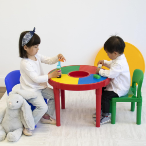 Kids 2-in-1 Building Block Activity Table Set