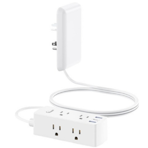 6-Outlet & 3-USB Ultra Thin Power Strip w/5' Extension Cord