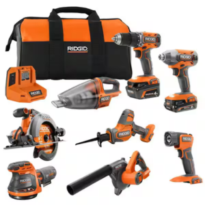 Ridgid 18V Cordless 8-Tool Combo w/Batteries