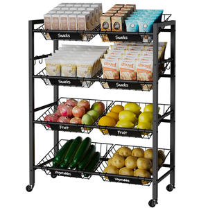 4-Tier Rolling Fruit & Vegetable Storage Cart
