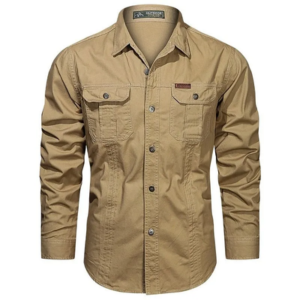 Men's Long Sleeve Cotton Cargo Shirt