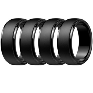 Egnaro 4-Pack Men's Silicone Rings