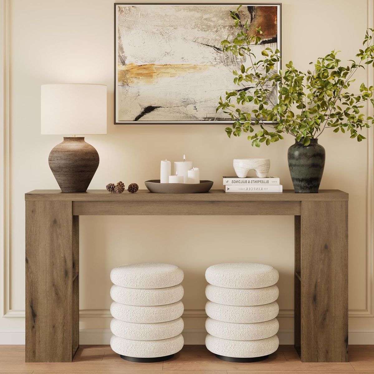 Wood 63'' Long Console Table