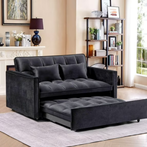 Convertible 3-in-1 Velvet Sleeper Sofa Bed