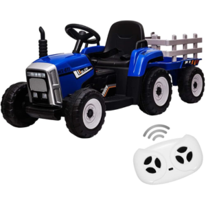 Kids' 12V Ride-on Tractor w/Trailer & Remote