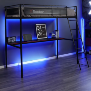 X Rocker HQ Gaming Twin Bunk Bed w/LED Light