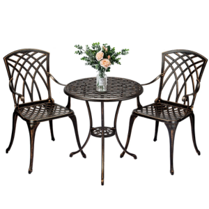Garvee 3-Piece Patio Bistro Set w/Umbrella Hole