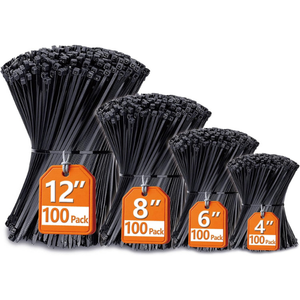 400-Pack Black Cable Zip Ties