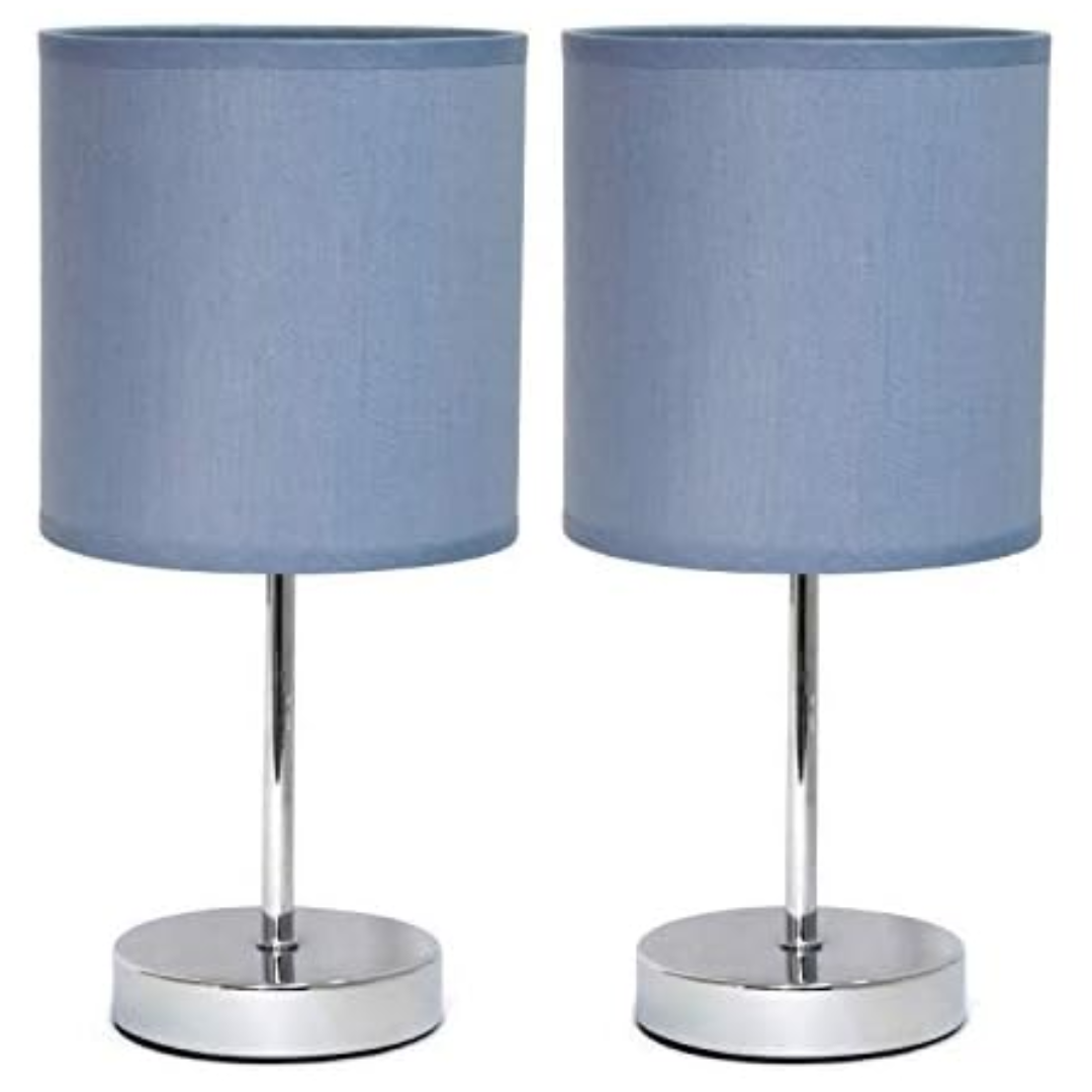 2-Pack Chrome Mini Basic Table Lamp