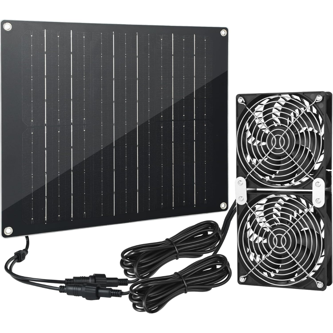 Solar Powered 30W Dual Exhaust Fan