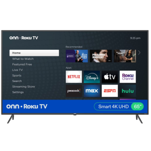 onn 65” Class 4K UHD Roku Smart TV