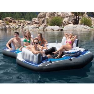 Inflatable 5-Person Raft w/Built-In Cooler & Cupholders