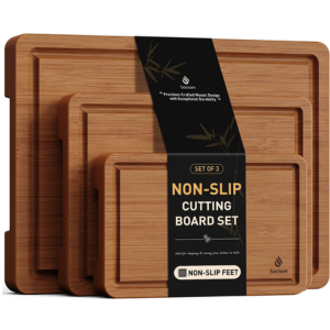 3-Piece Bamboo Cutting Board Set w/Juice Groove
