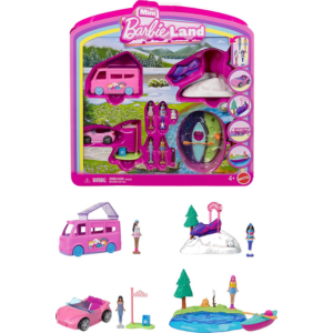 Barbie Mini BarbieLand 4-Piece Doll & Vehicle Set